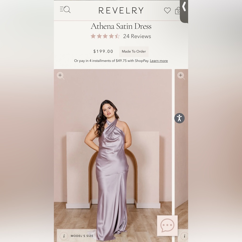 Revelry Athena Satin Dress in lilac